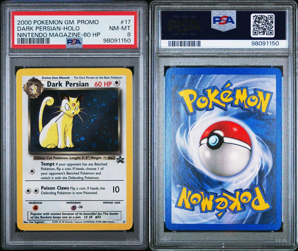 Dark Persian | Wotc Promo set 17 | Holo | PSA8 l Near Mint, Ophalen, Zo goed als nieuw