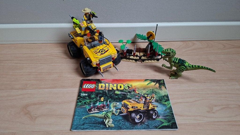 Lego Dino raptor achtervolging 5884, Gebruikt, Overige thema's, Lego, Ophalen of Verzenden