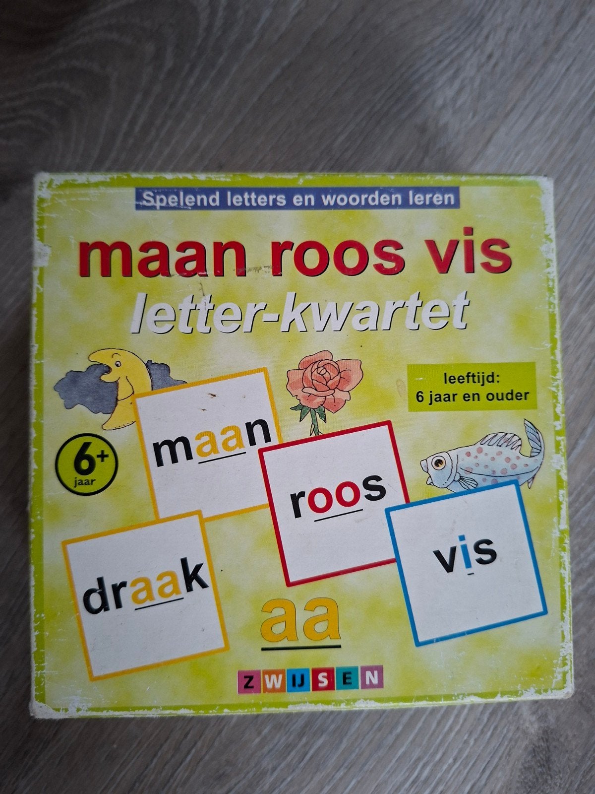 Maan Roos Vis Letterkwartet, Een of twee spelers, Ophalen of Verzenden, Gebruikt, Zwijsen