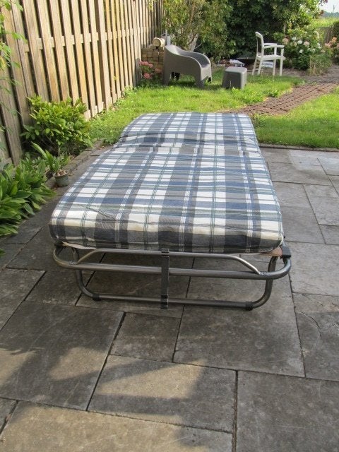 opklap eenpersoons bed, Ophalen, Overige materialen, Eenpersoons, Blauw
