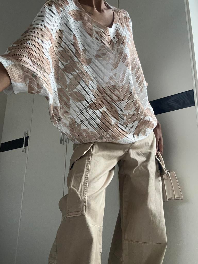 Boho tuniek met bloemenprint NIEUW, Ophalen of Verzenden, Zo goed als nieuw, Maat 38/40 (M), Beige