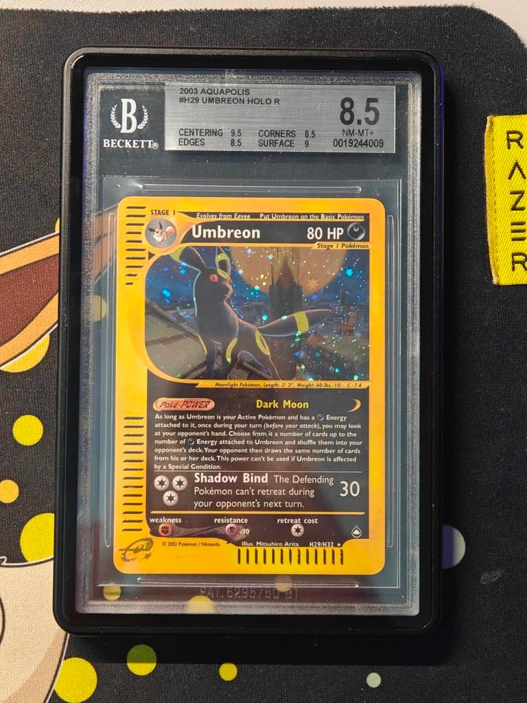 Umbreon H29 aquapolis Holo BGS 8.5 PSA, Ophalen, Zo goed als nieuw