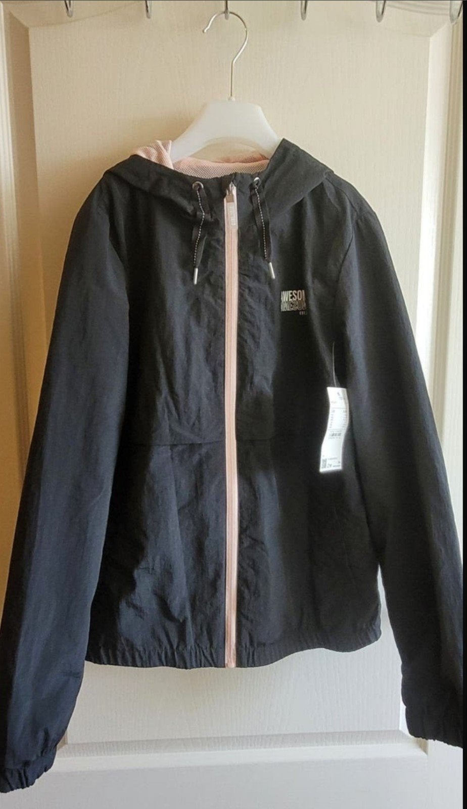 Zwart windjack met roze voering - Nieuw met label, Ophalen of Verzenden, Nieuw, Meisje, Jas