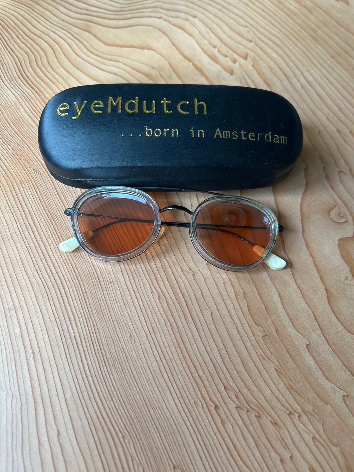 EyeMdutch 'Eddy' zonnebril - Handgemaakt in Italië, Overige merken, Gebruikt, Zonnebril, Oranje