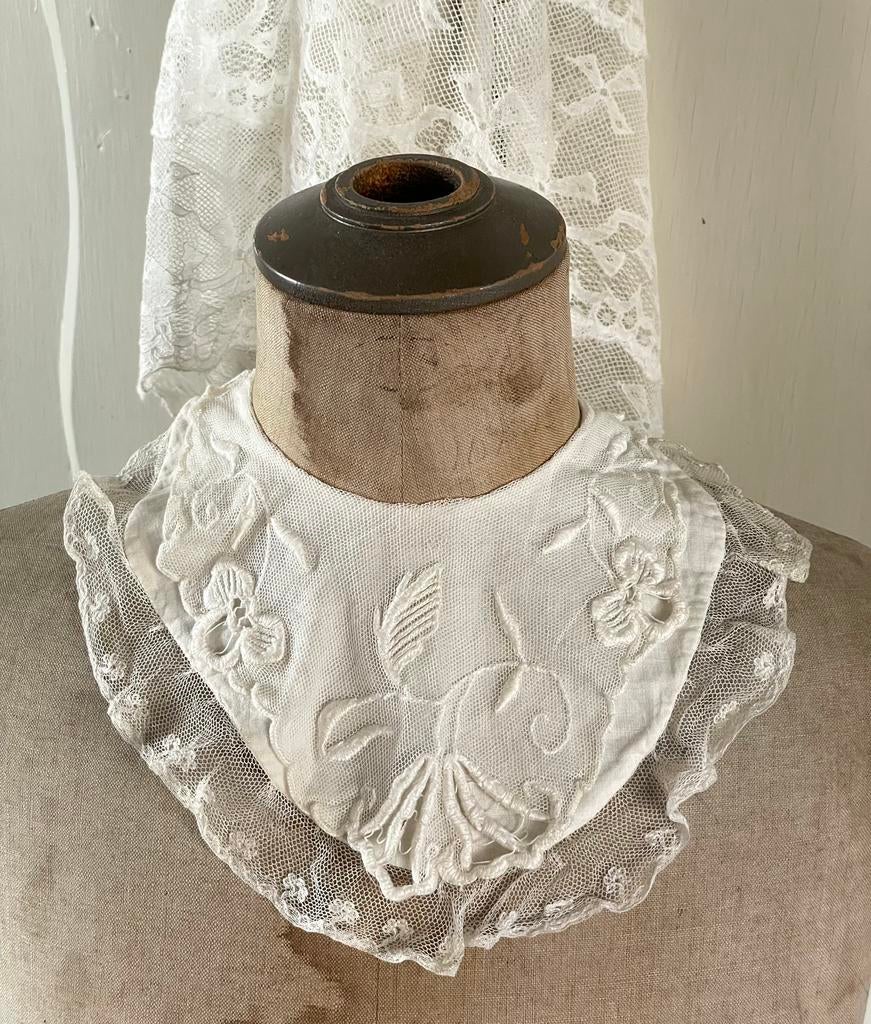 Brocante oud wit kraagje, Ophalen of Verzenden