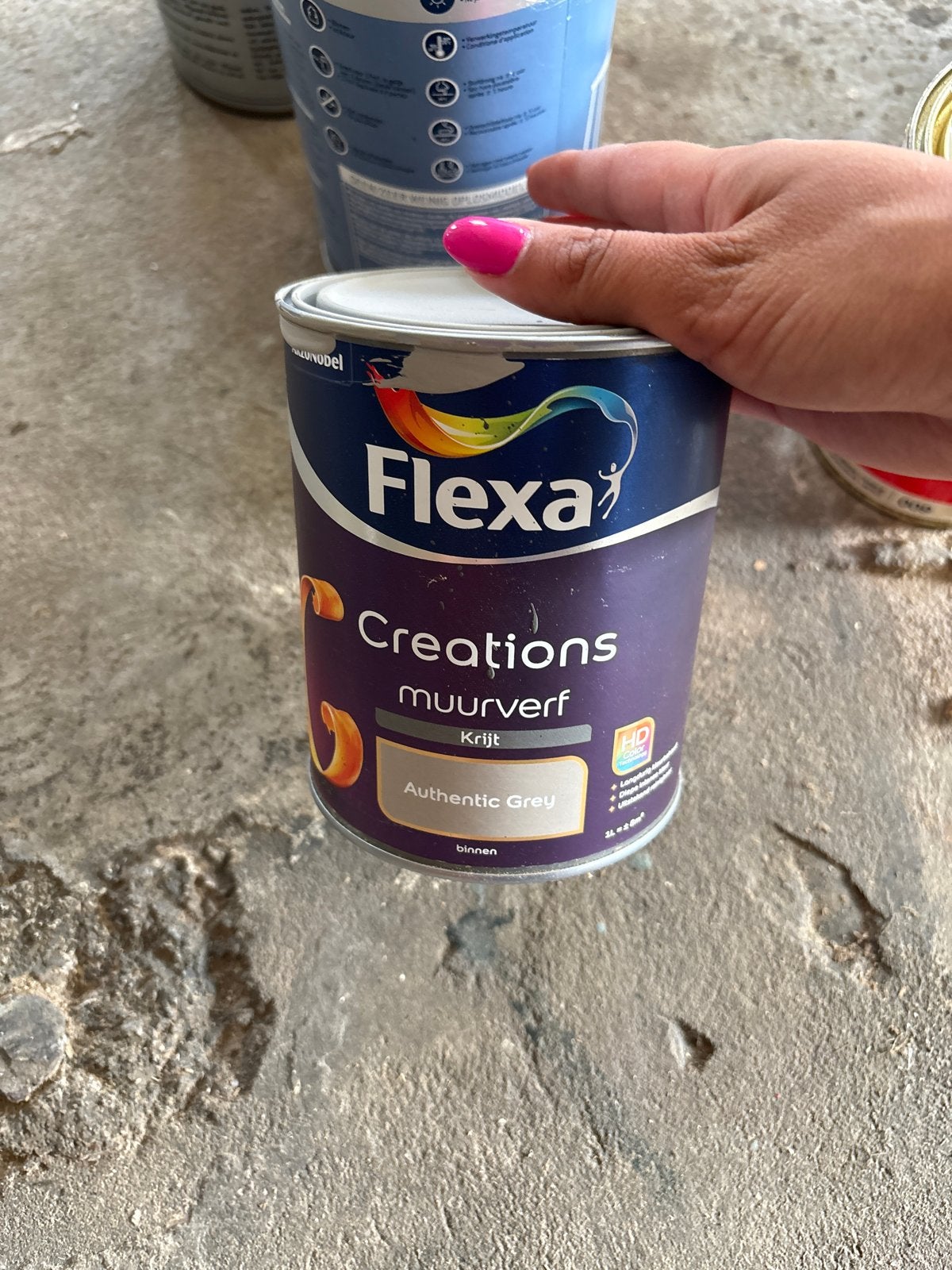 Flexa Creations Muurverf Krijt Authentic Grey, Doe-het-zelf en Verbouw, Schildersmaterialen, Ophalen of Verzenden, Gebruikt, Overige typen