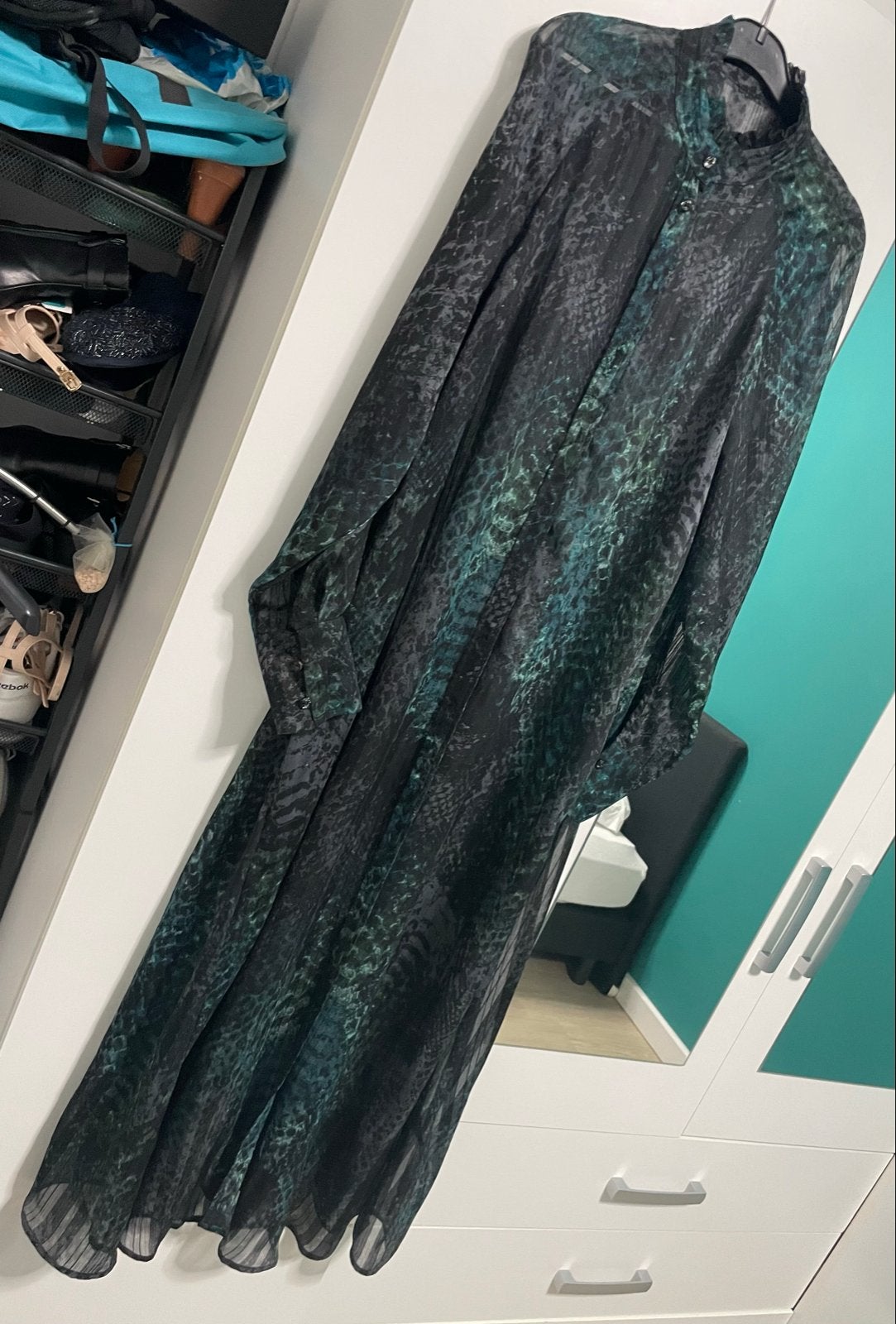 Groene Chiffon Maxi Jurk Maat 48 Nieuw, Maat 46/48 (XL) of groter, Nieuw, Ophalen of Verzenden, Onder de knie
