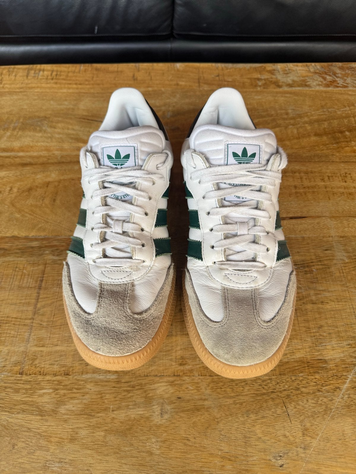 Adidas Samba OG Sneakers - Wit met Groene Strepen, Kleding | Heren, Schoenen, Ophalen of Verzenden, Gedragen, Wit, Sneakers of Gympen