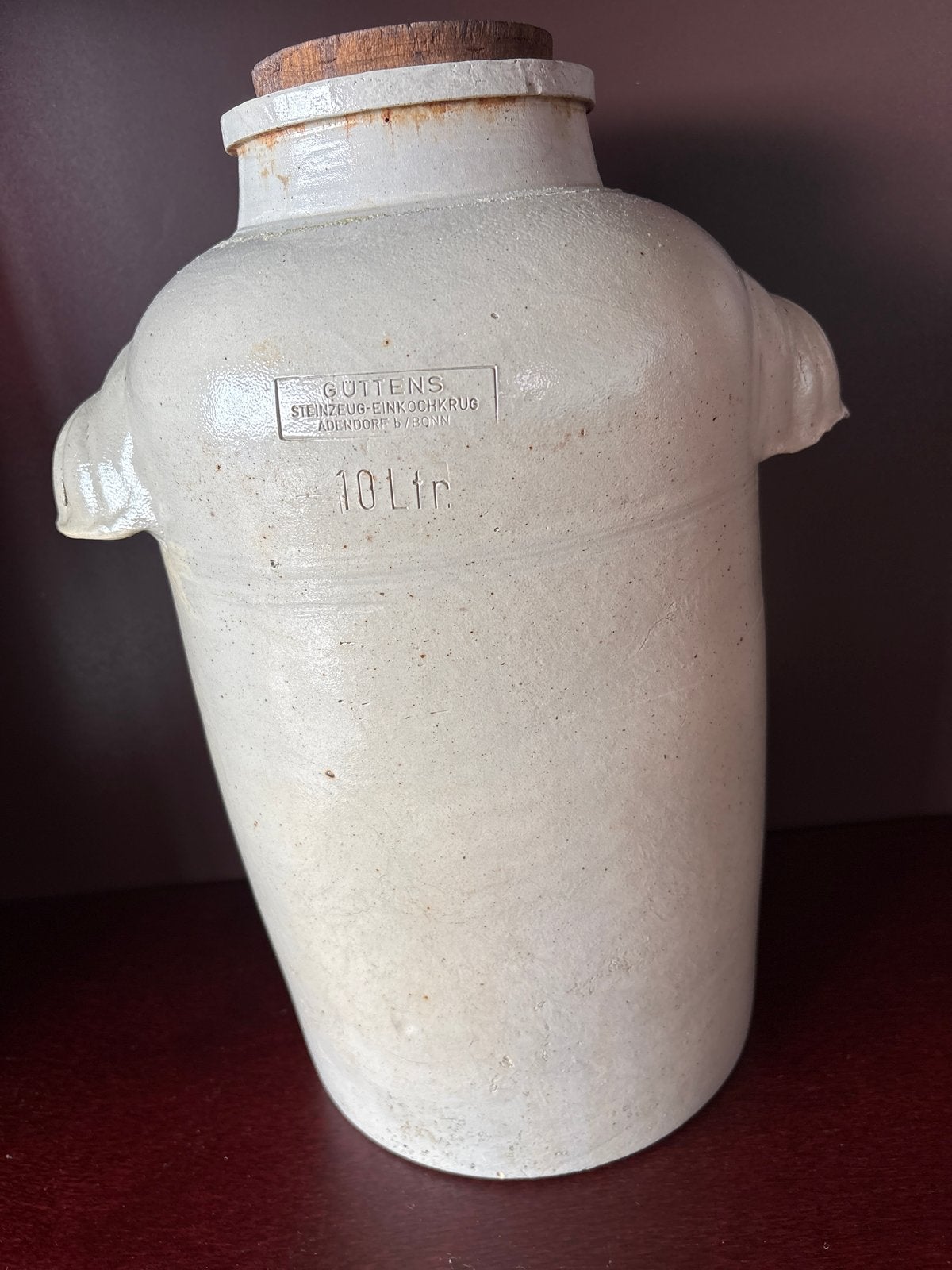 Antieke Gutten's Steengoed Inmaakkruik 10 Liter, Ophalen of Verzenden