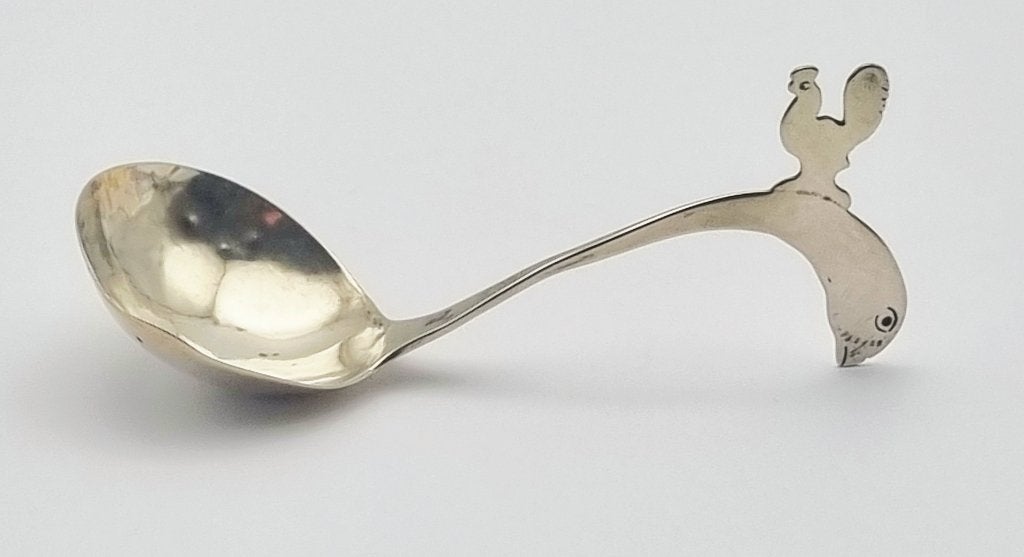 1051. Zilveren roomlepel - Biedermeier, ca. 1860, Antiek en Kunst, Antiek | Goud en Zilver, Ophalen, Zilver