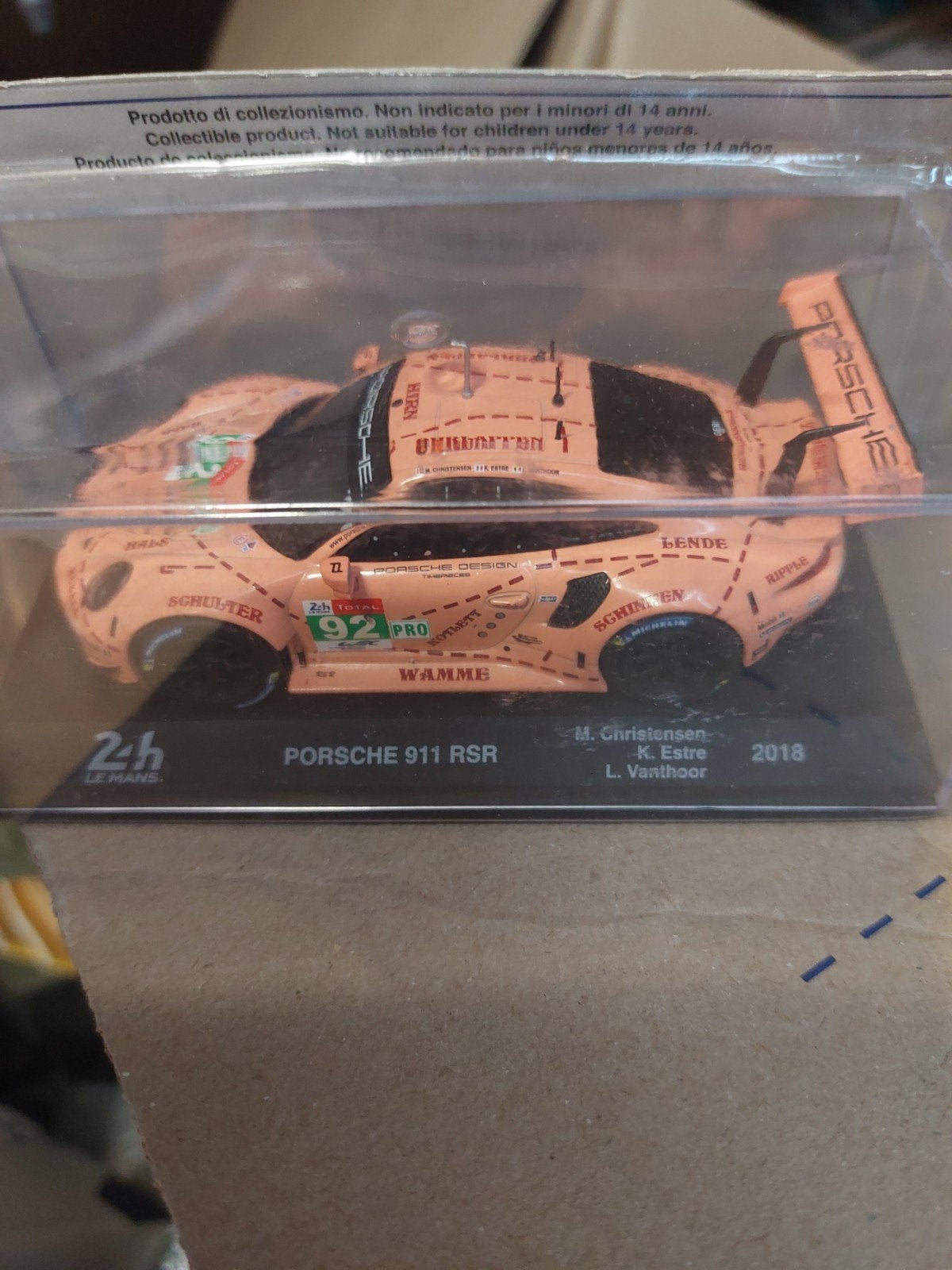 Porsche 911 RSR 2018 Le Mans #92 Roze Varkentje, Hobby en Vrije tijd, Modelauto's | 1:43, Ophalen of Verzenden, Nieuw, Auto, Overige merken