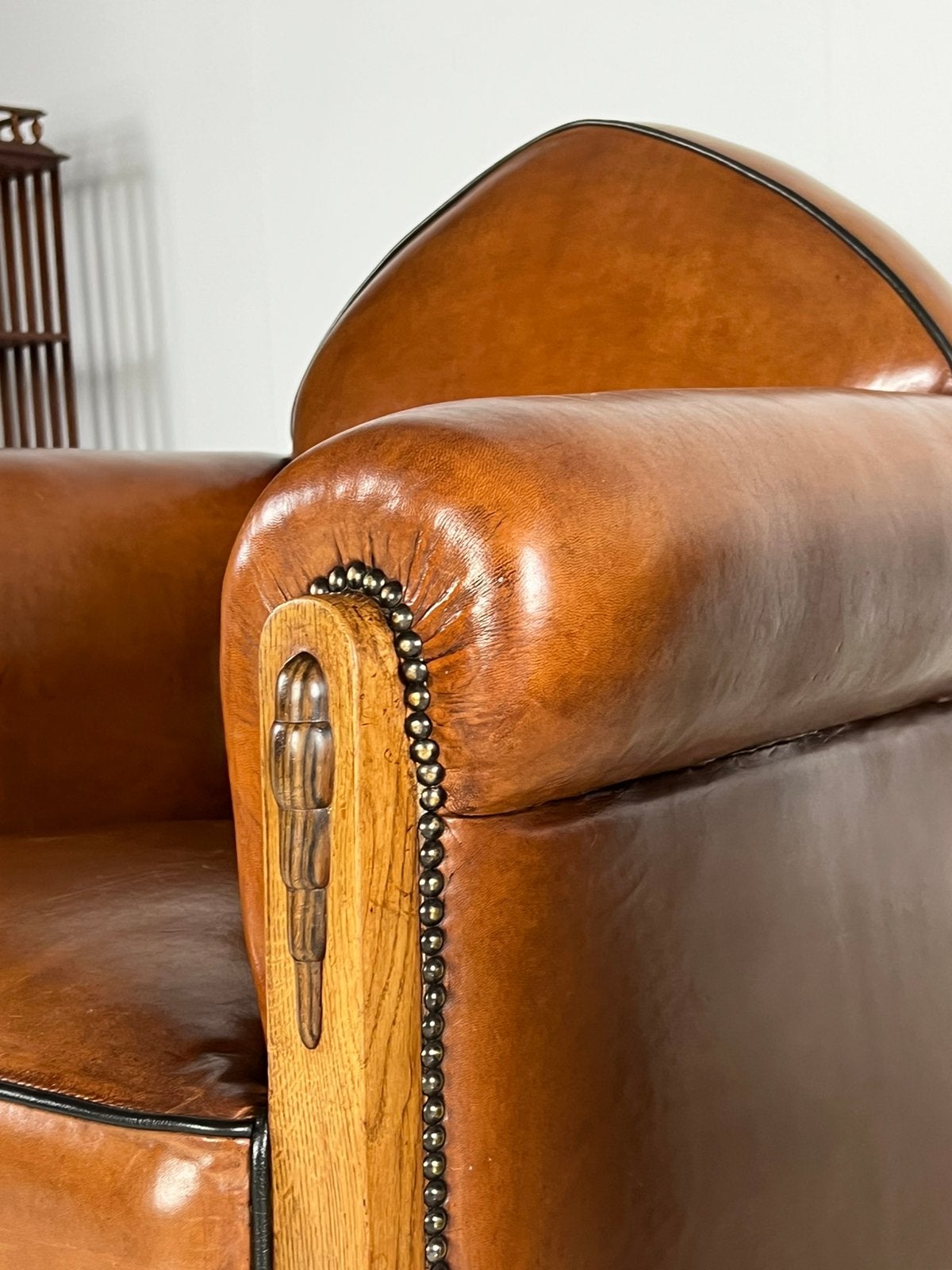 Set van 2 schapenleren clubchairs art deco, Antiek en Kunst, Ophalen of Verzenden