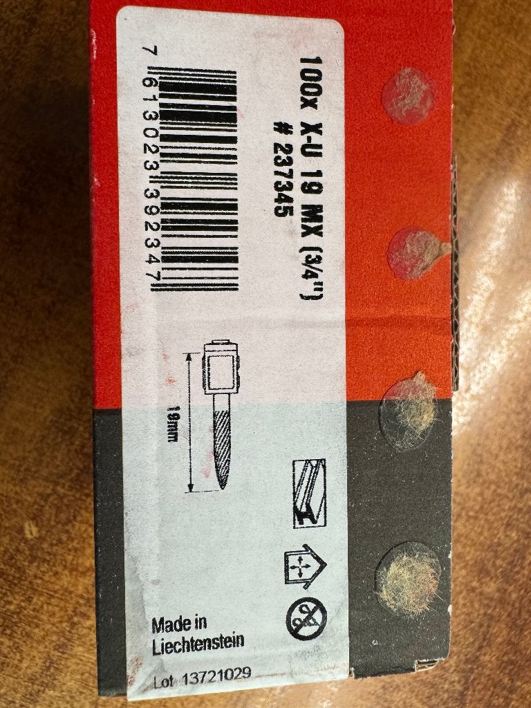 Hilti Bevestigingsnagels - 100 stuks, Ophalen of Verzenden, Nieuw, Overige typen, Hilti