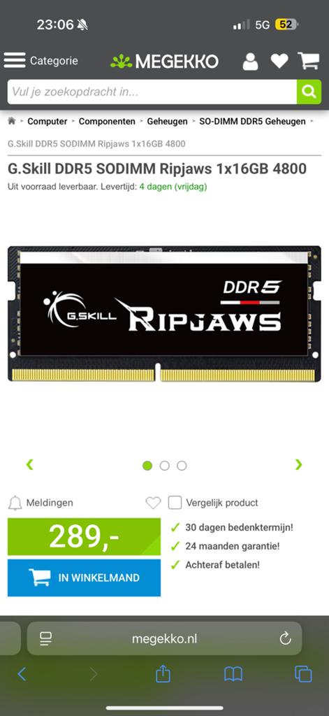 G.Skill Ripjaws DDR5 RAM 32GB Geheugenmodule, Ophalen, 32 GB, Zo goed als nieuw, DDR5