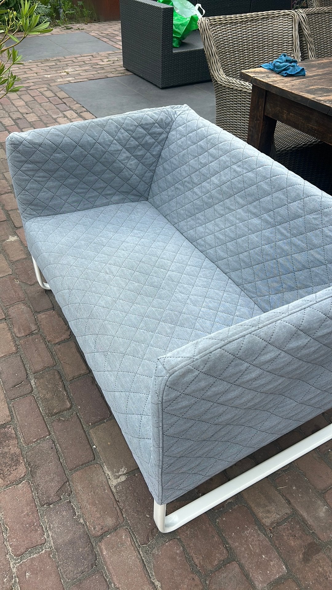 Ikea knopparp bankje als nieuw, Ophalen, Tweepersoons, 75 tot 100 cm, Zo goed als nieuw