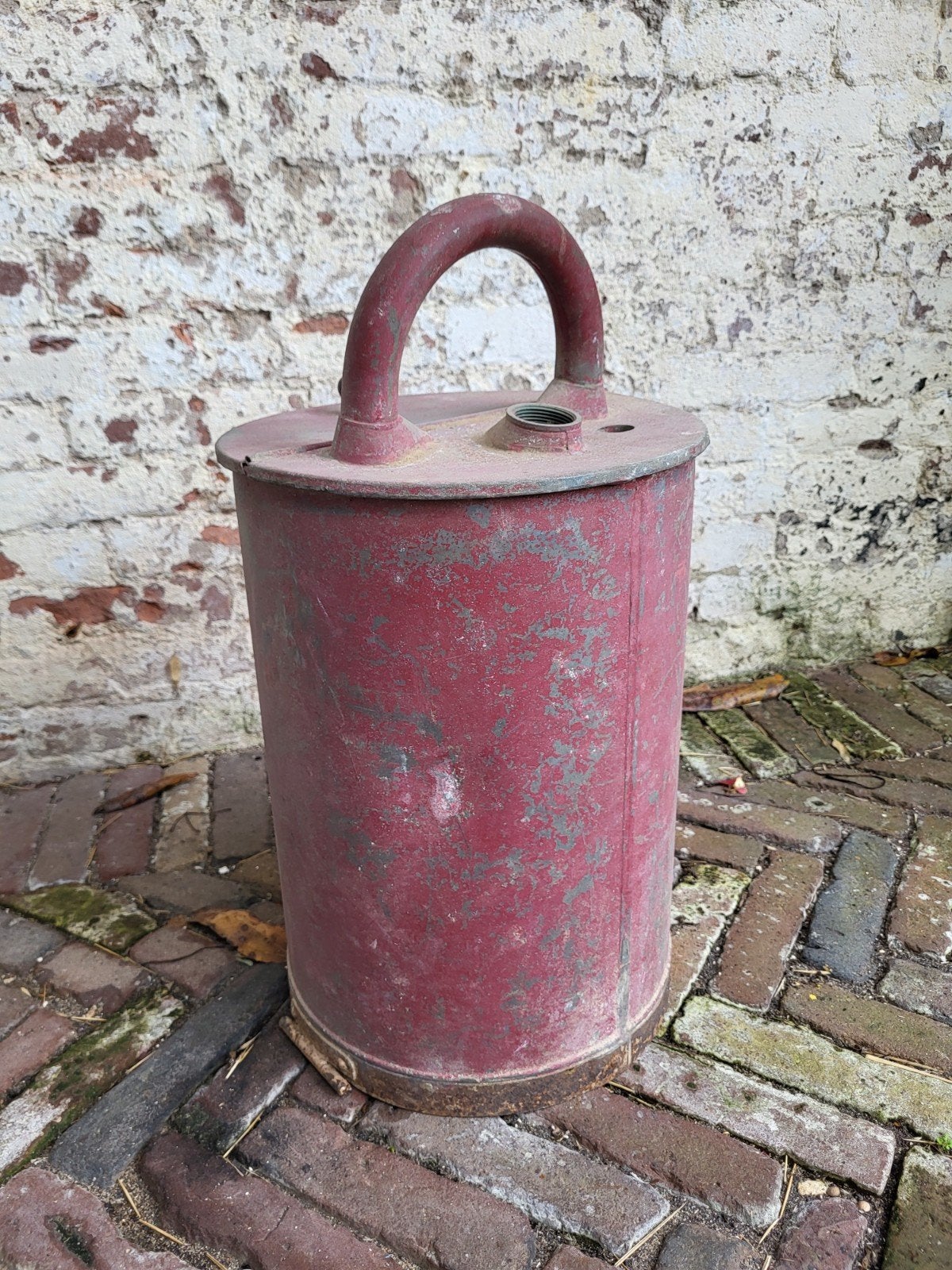 brocante/ industriële Franse zinken ton/ vat/ allegonda, Antiek en Kunst, Ophalen of Verzenden