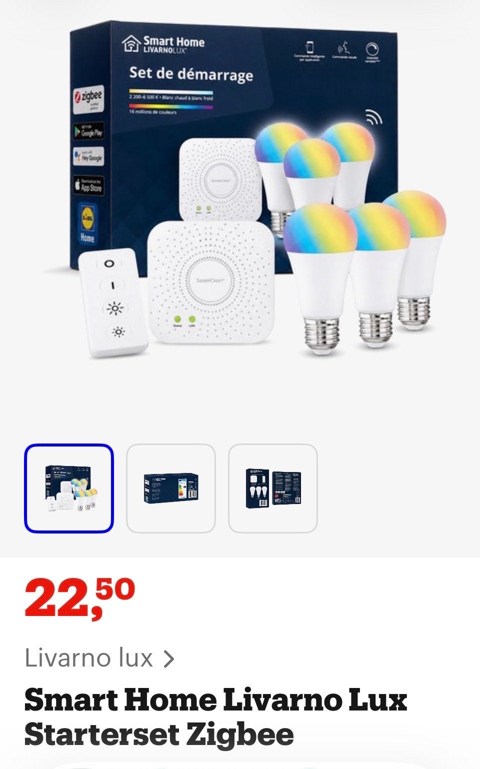 LIVARNOLUX Smart Home Starterset Zigbee met 4 lampen, Overige merken, Kunststof, Meerkleurig, Nieuw