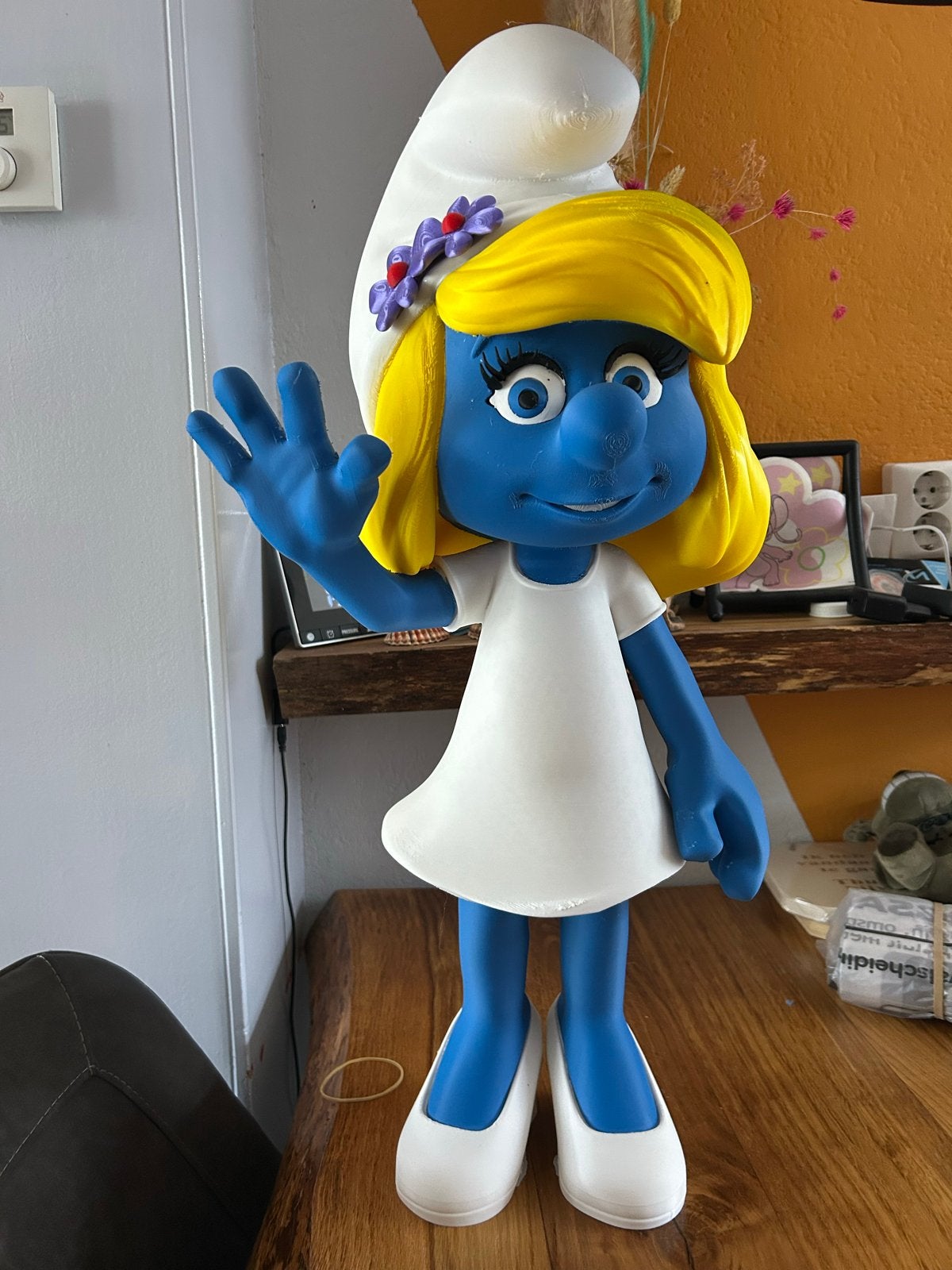 Grote Smurfin Beeld - XXL Smurfen Figuur, Ophalen of Verzenden, Nieuw