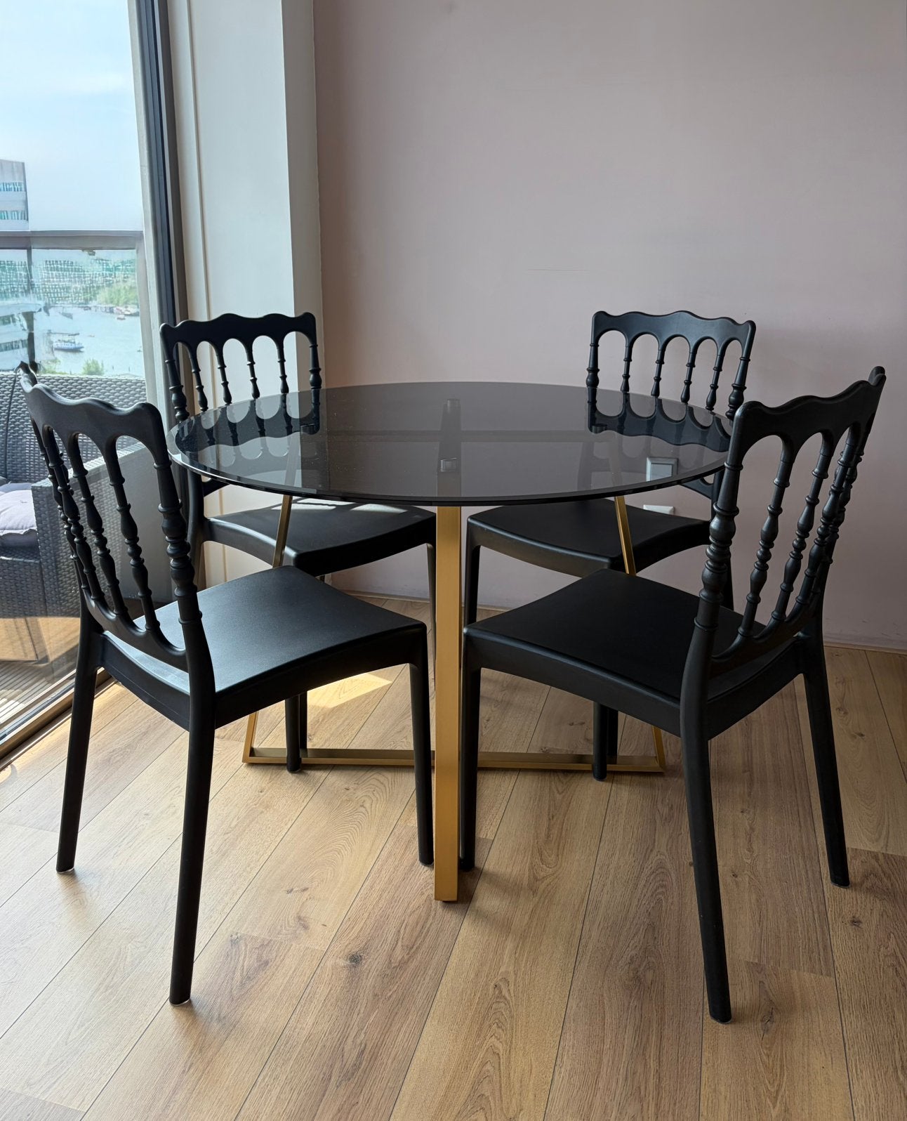 4 Eetkamerstoelen Siesta Loods5 Napoleon ZO GOED ALS NIEUW, Ophalen, Kunststof, Zwart, Zo goed als nieuw