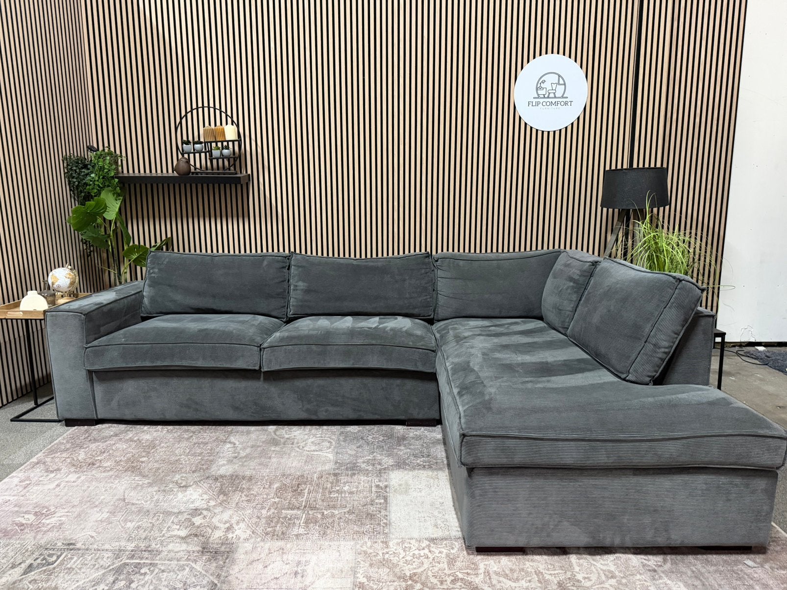 “GRATIS LEVERING” Gave Woood ribstof hoekbank! 285x200, Huis en Inrichting, Banken | Bankstellen, 250 tot 300 cm, Ribcord, ribstof, zgan, hoekbank