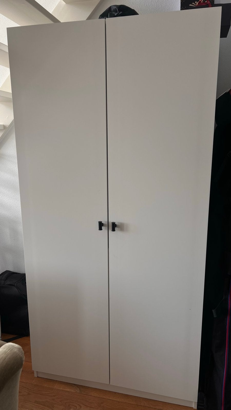 Witte kledingkast met lades en hangruimte (100x202 cm), Huis en Inrichting, Ophalen, 200 cm of meer, 50 tot 100 cm, Zo goed als nieuw