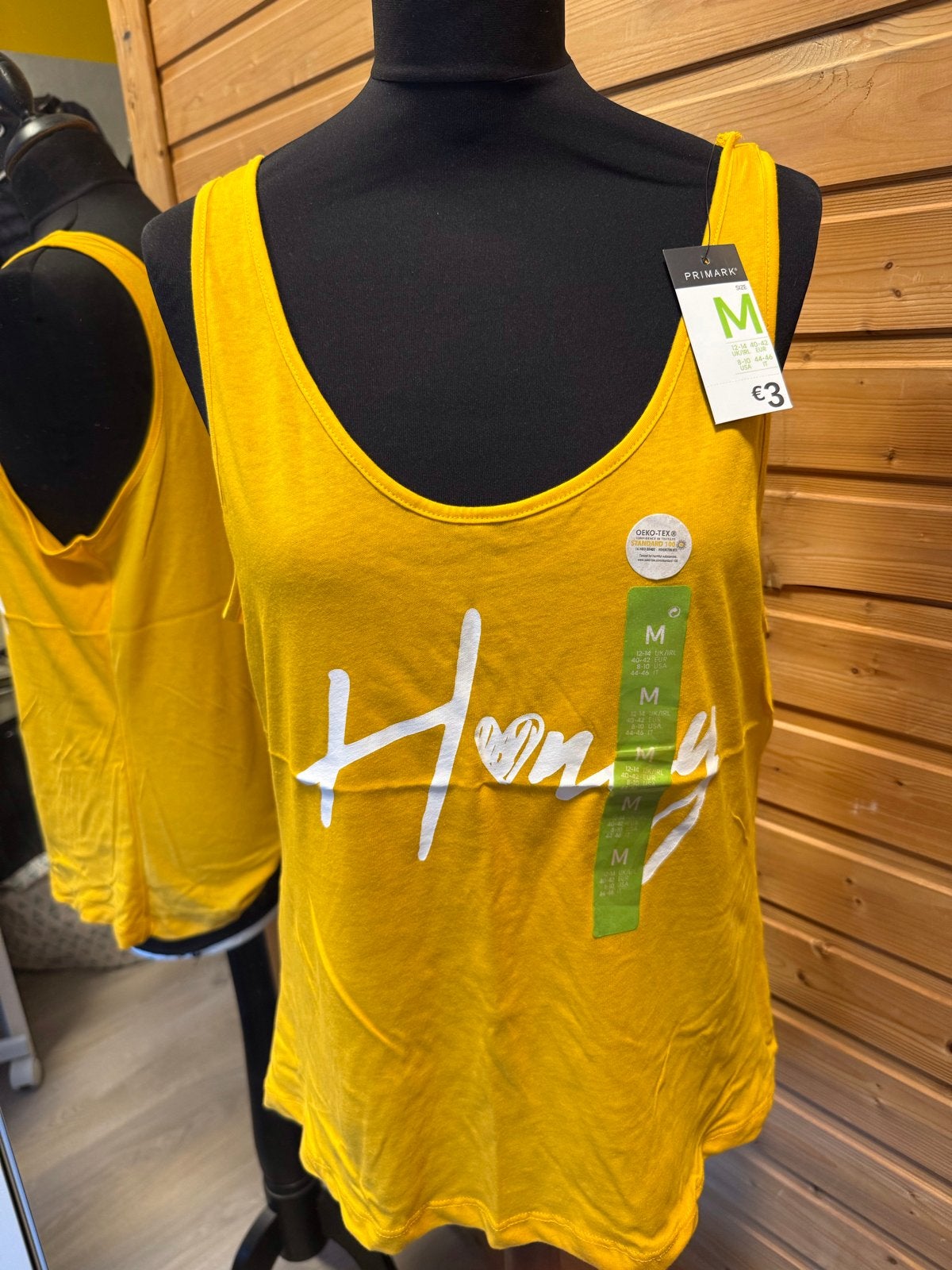 Primark Geel Mouwloos Topje met 'Honey' Opdruk Maat M nieuw, Maat 38/40 (M), Geel, Nieuw, Ophalen of Verzenden