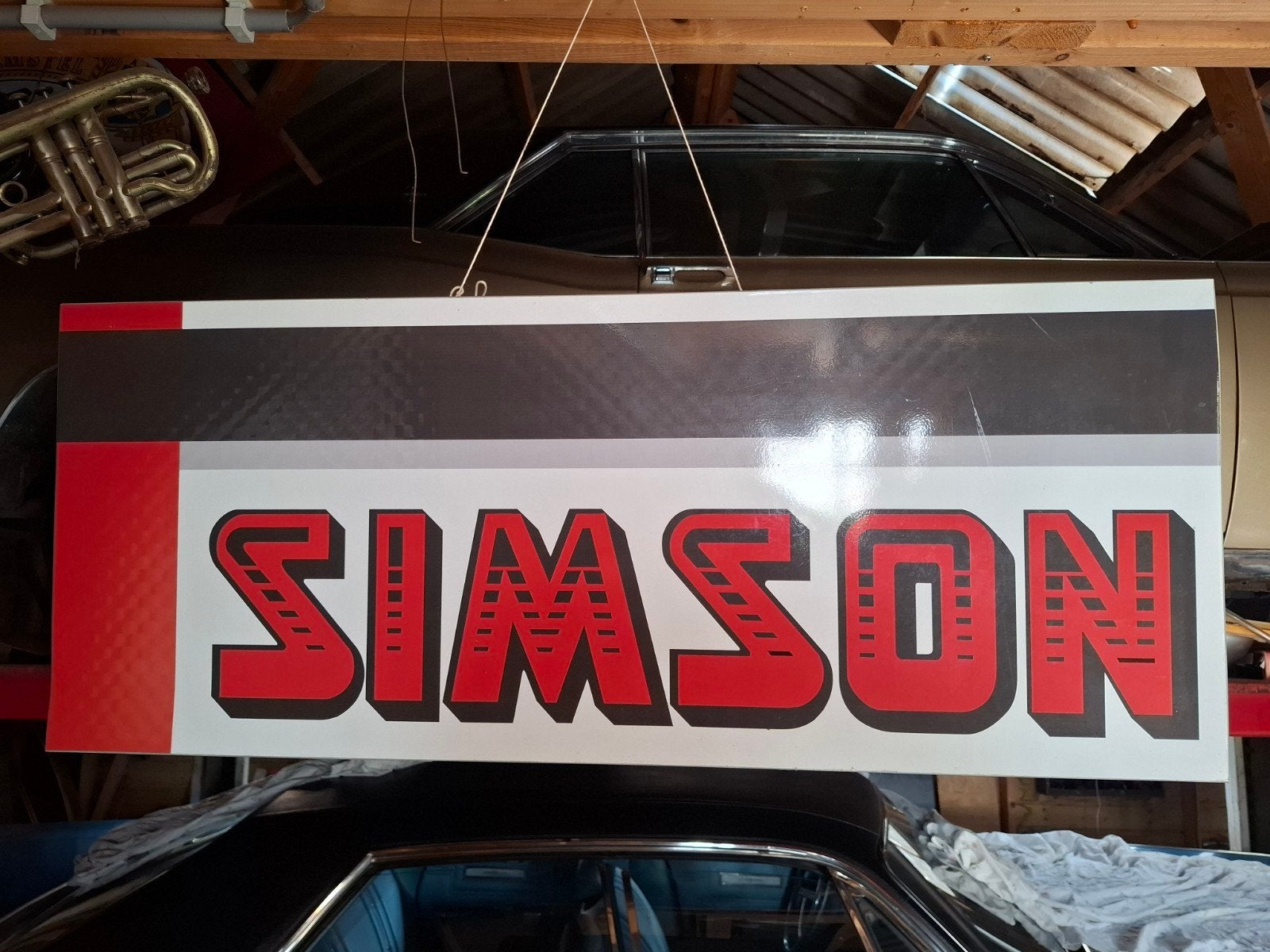 Groot Simson reclamebord - Uniek decoratiestuk, Ophalen of Verzenden, Zo goed als nieuw, Reclamebord