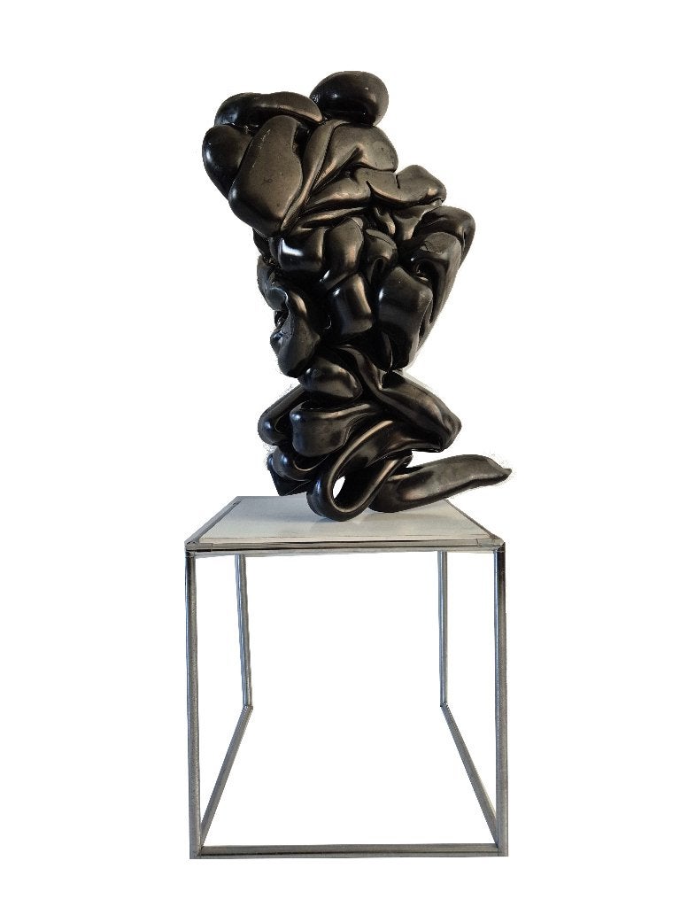 Prachtige zeer bijzonder abstract beeld sculptuur kunst, Ophalen, Gebruikt, Zwart, Overige materialen