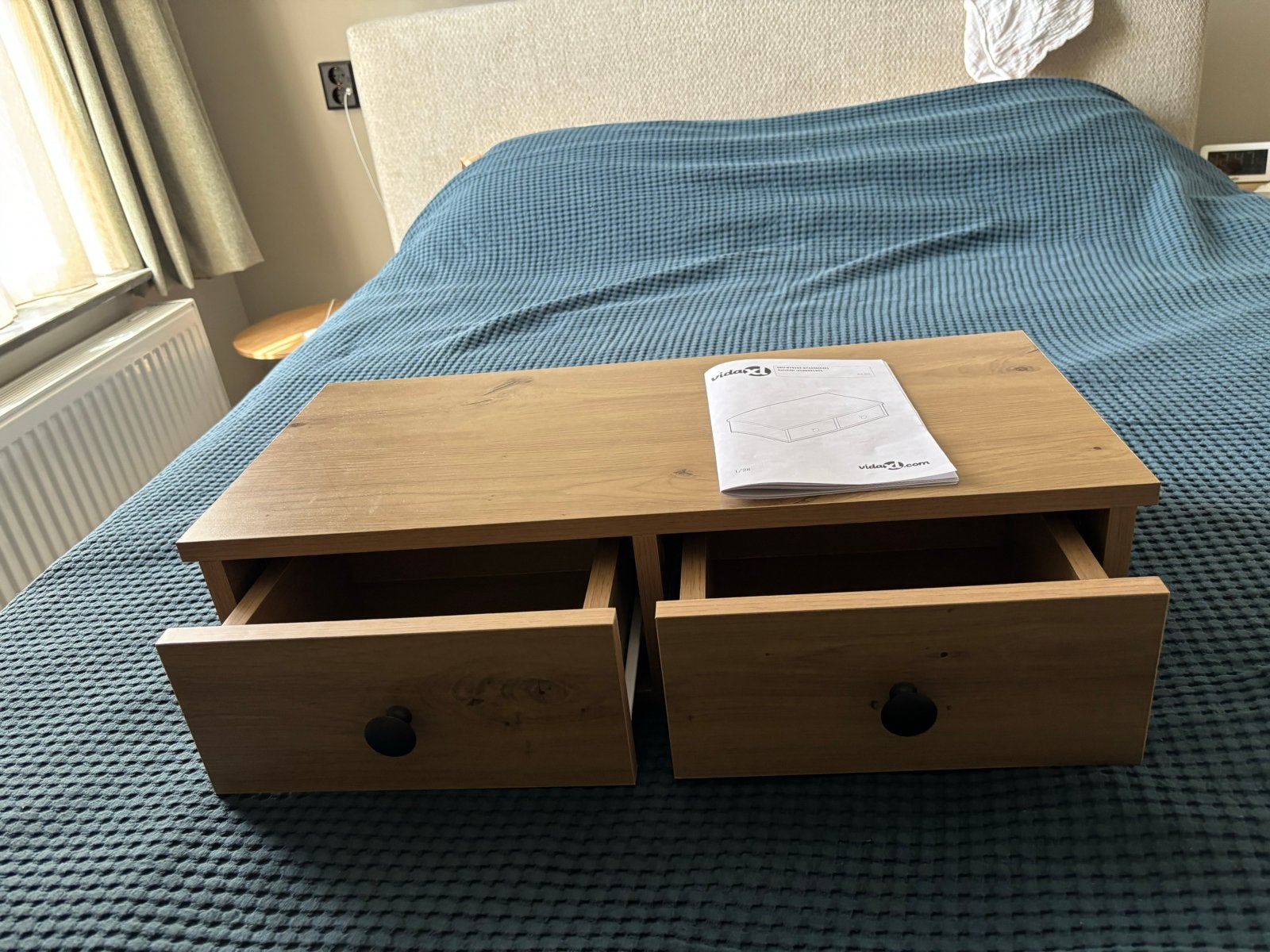VidaXL wandladekastje eiken - Nieuw, Ophalen, 1 of 2 laden, Eikenhout, Nieuw