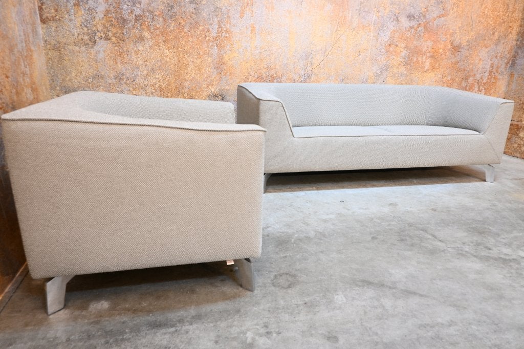 ZGAN! Leolux Pode Chat stoffen design fauteuil + evt bank, Leolux, Leolux, Ophalen of Verzenden, Zo goed als nieuw