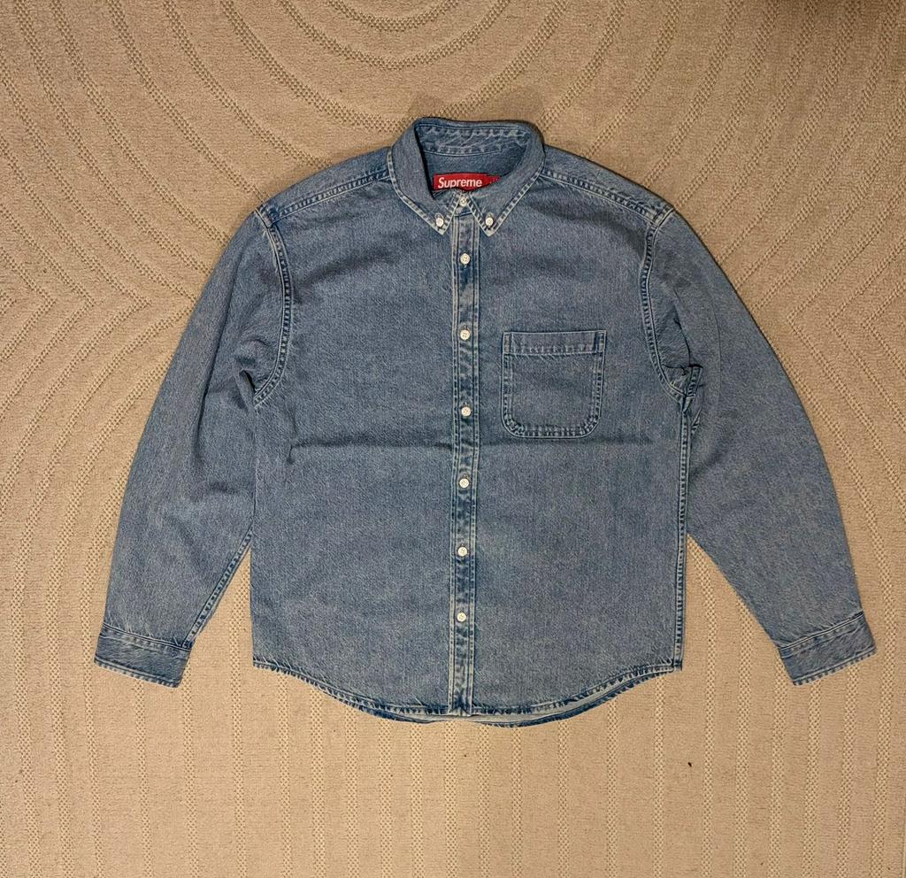 Supreme applique denim shirt size:s, Ophalen of Verzenden, Nieuw, Maat 46 (S) of kleiner, Blauw