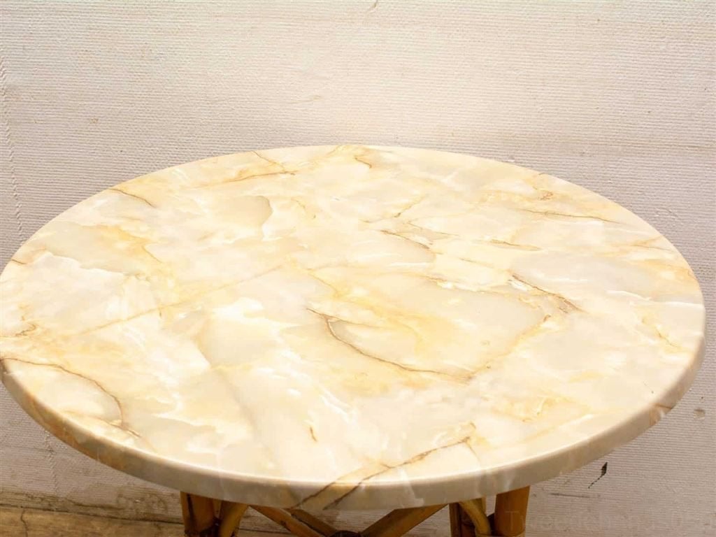 vintage bamboe tafel 27599, Huis en Inrichting, Gebruikt, 50 tot 100 cm, Rechthoekig, 50 tot 100 cm