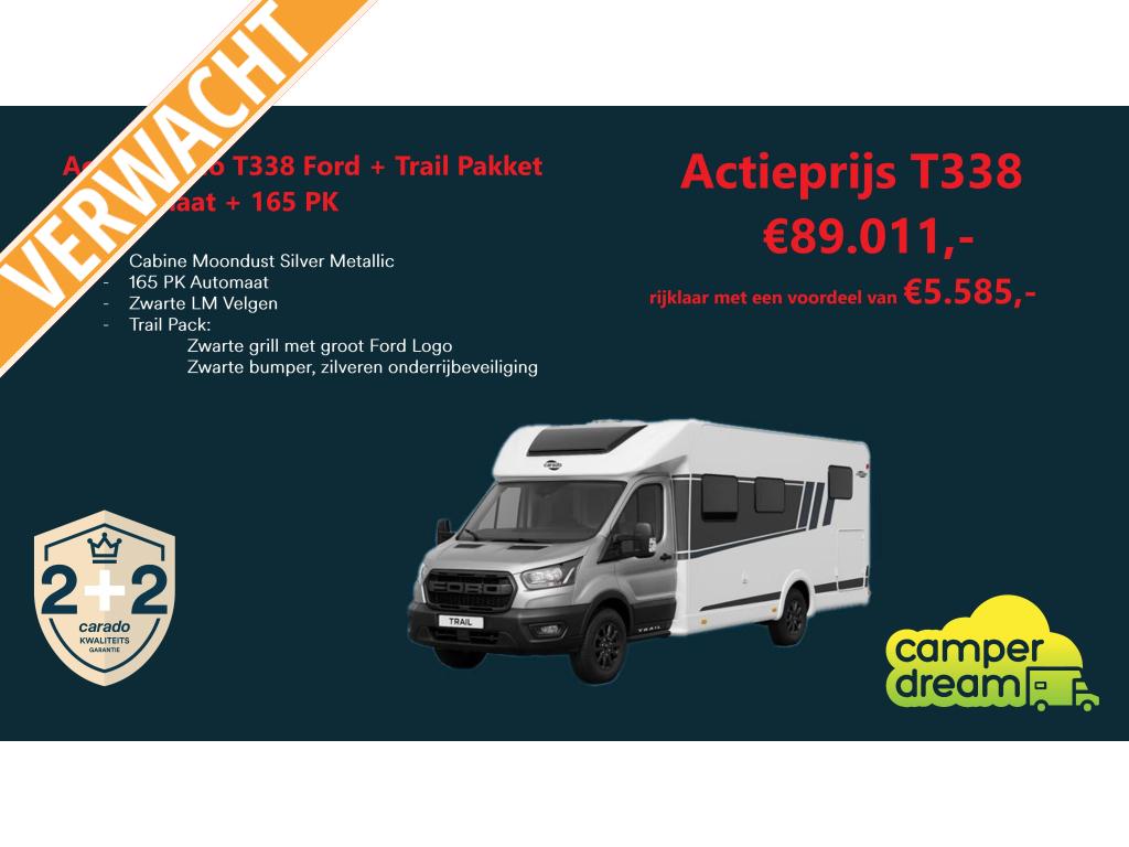 Carado T338 PRO+ TRAIL-pakket + AUTOMAAT, Automaat, Ringverwarming, Ford, Bedrijf