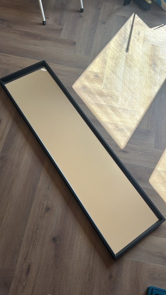 Ikea spiegel Nissedal 40 x 150 cm Zwart, Ophalen, Minder dan 50 cm, Zo goed als nieuw, 150 tot 200 cm