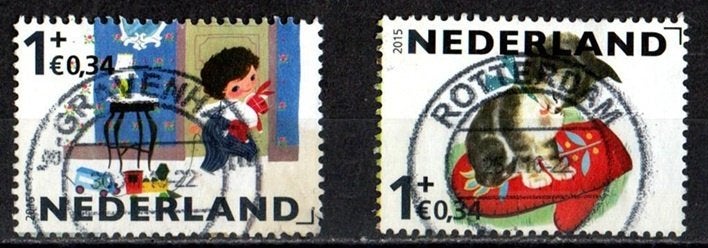 Nederland nr. 3362c+3362e Kinderzegel 2015 gestempeld, Verzenden, Na 1940, Gestempeld