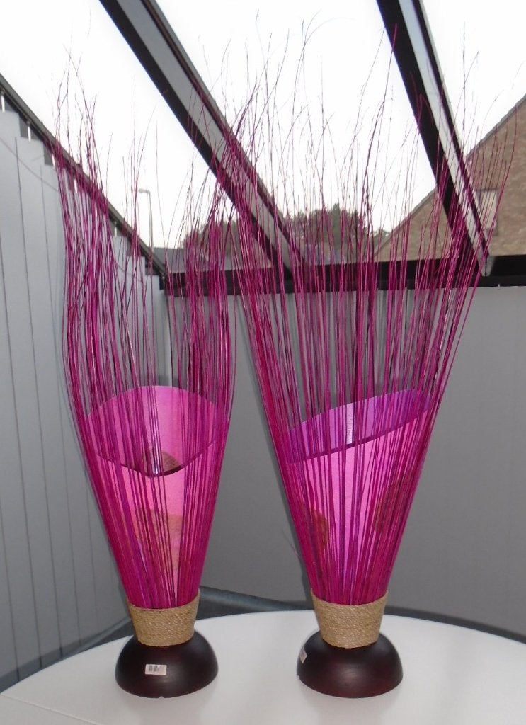 LAMPEN JUNGLE SET RED/ PINK GROOT 1 mtr. 2 dlg set Nieuw, Huis en Inrichting, Overige typen, -, -, Natuurlijk materiaal