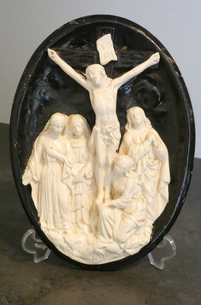 Mooi antiek icoon Jezus Inri met engelen [1766], Ophalen of Verzenden