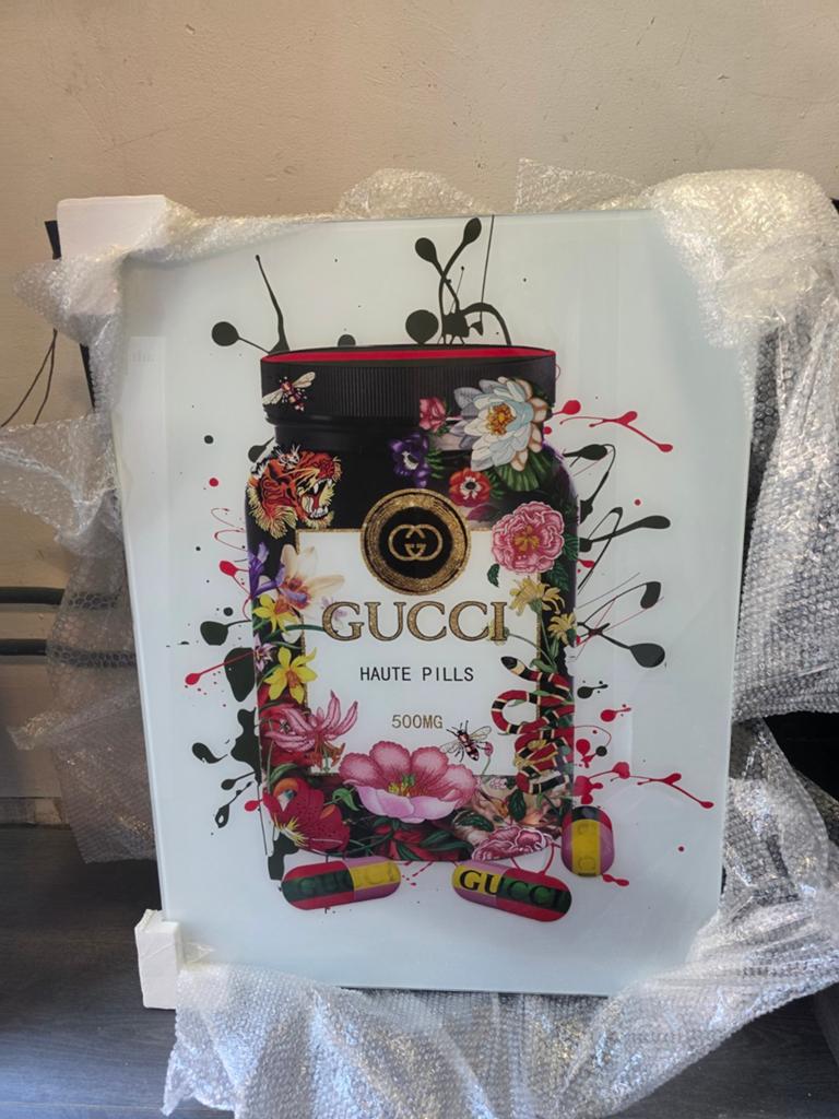 Gucci Haute Pills Plexiglas Art Schilderij, Ophalen of Verzenden