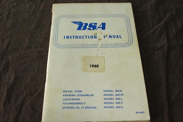 BSA 1968 A50 A65 motorcycle instruction manual Lightning, Motoren, Ophalen of Verzenden, Overige merken