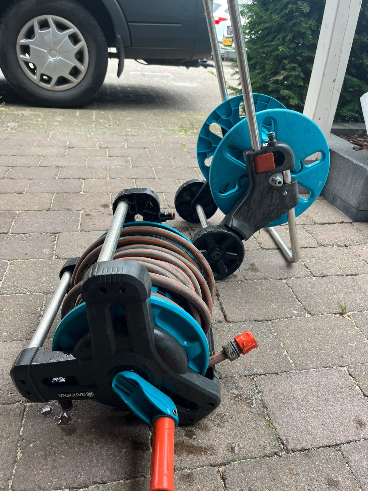 Gardena haspel met slang, Tuin en Terras, Ophalen, Zo goed als nieuw