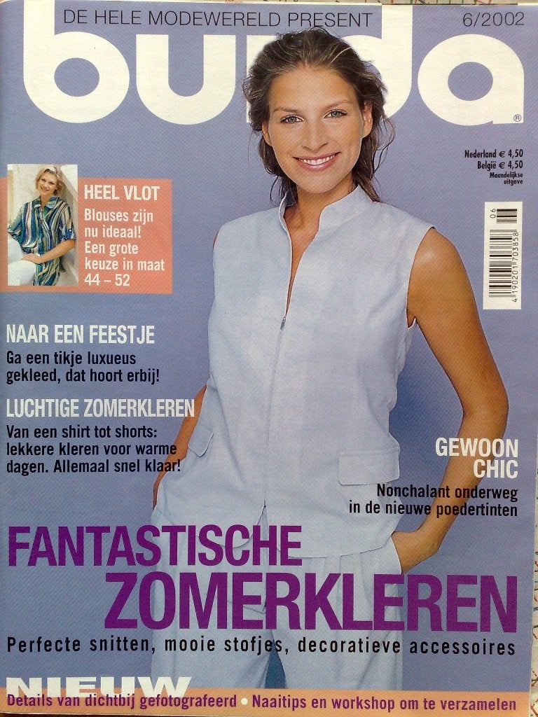 Burda juni nr. 6 / 2002, Hobby en Vrije tijd, Kledingpatronen, Verzenden, Zo goed als nieuw, Vrouw, Burda