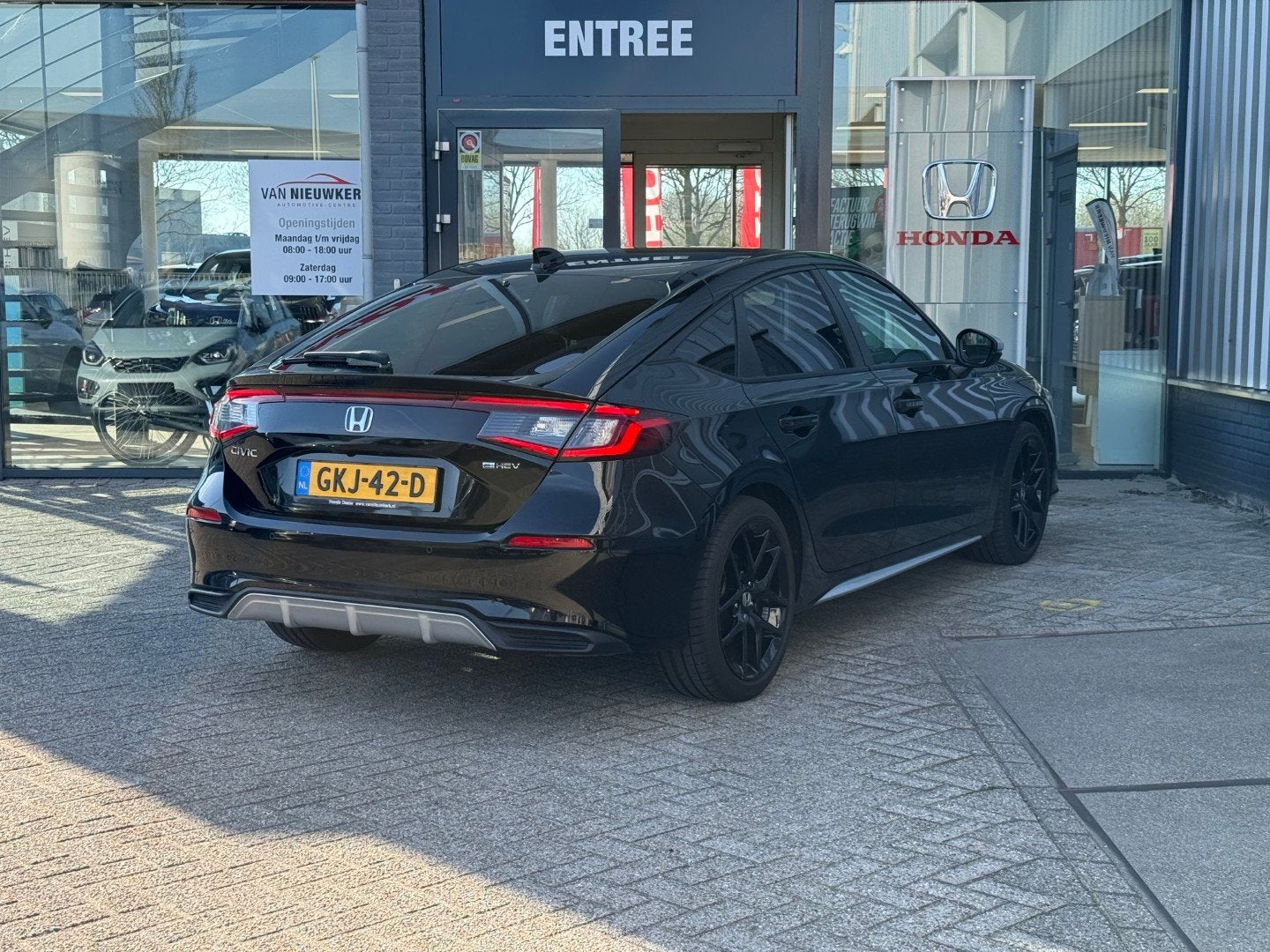 Honda Civic 2.0 HYBRID 184PK Automaat Sport | ALL IN PRIJS |, Auto's, 12 maanden, Gebruikt, 4 cilinders, Leder en Stof