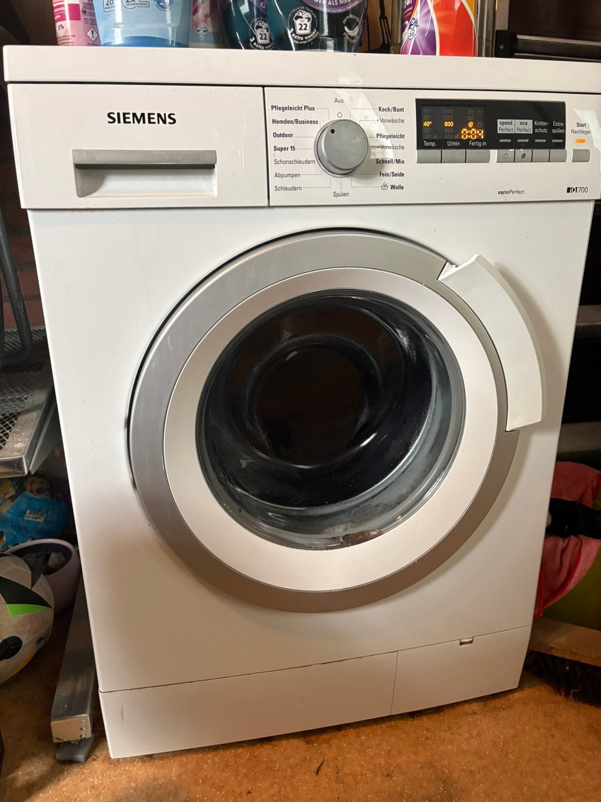 Gratis Siemens wasmachine – goed werkend, Witgoed en Apparatuur, Ophalen, Gebruikt, Voorlader, 85 tot 90 cm