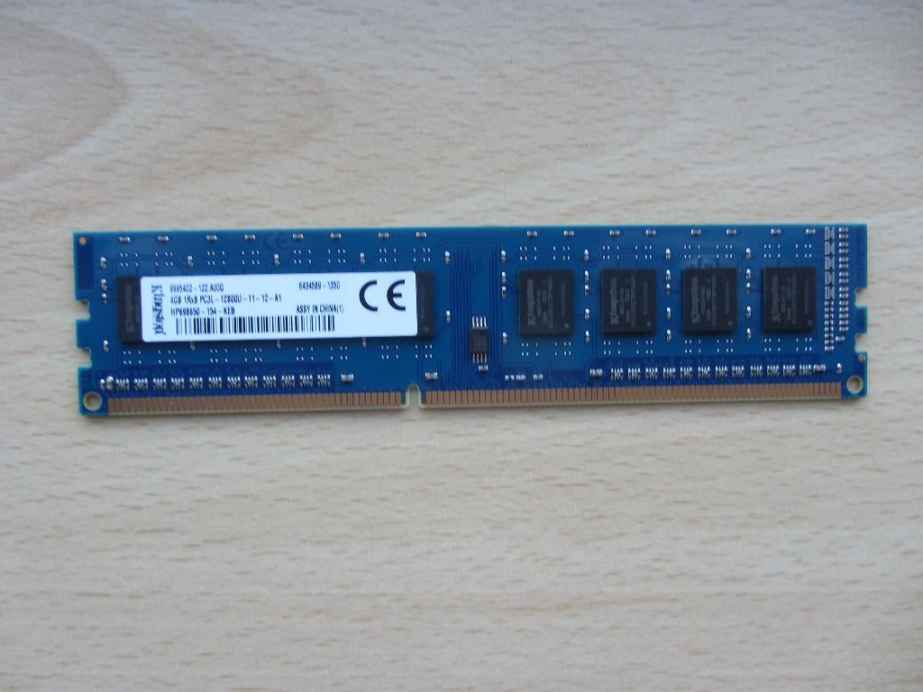 Kingston 4GB PC3-12800 DDR3-1600MHz non-ECC Unbuffered CL11, Computers en Software, RAM geheugen, DDR3, Ophalen of Verzenden, Desktop