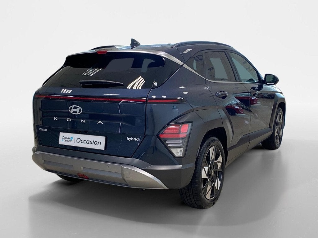 Hyundai Kona 1.6 HYBRID | PREMIUM | LEDER | NL-AUTO |, Auto's, Hyundai, 137 pk, Gebruikt, Euro 6, Blauw