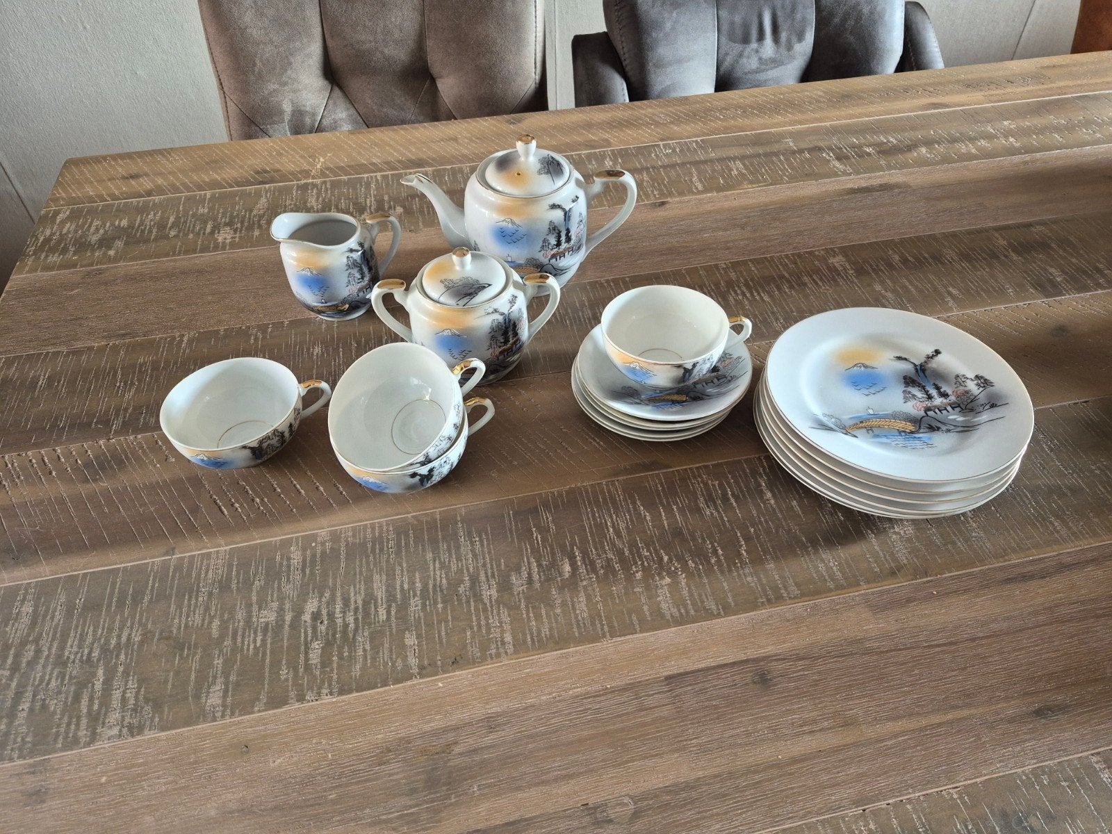 Kutani Porseleinen Theeservies - Compleet Set, Ophalen