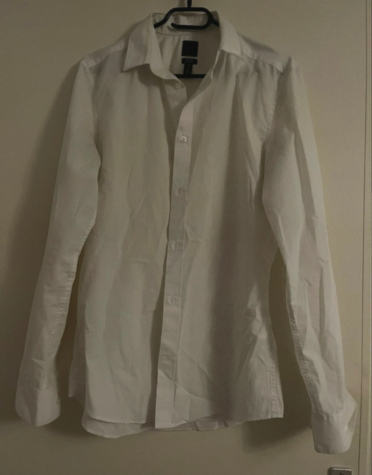 Wit overhemd H&M, maat S, Verzenden, Gedragen, Wit, Halswijdte 38 (S) of kleiner