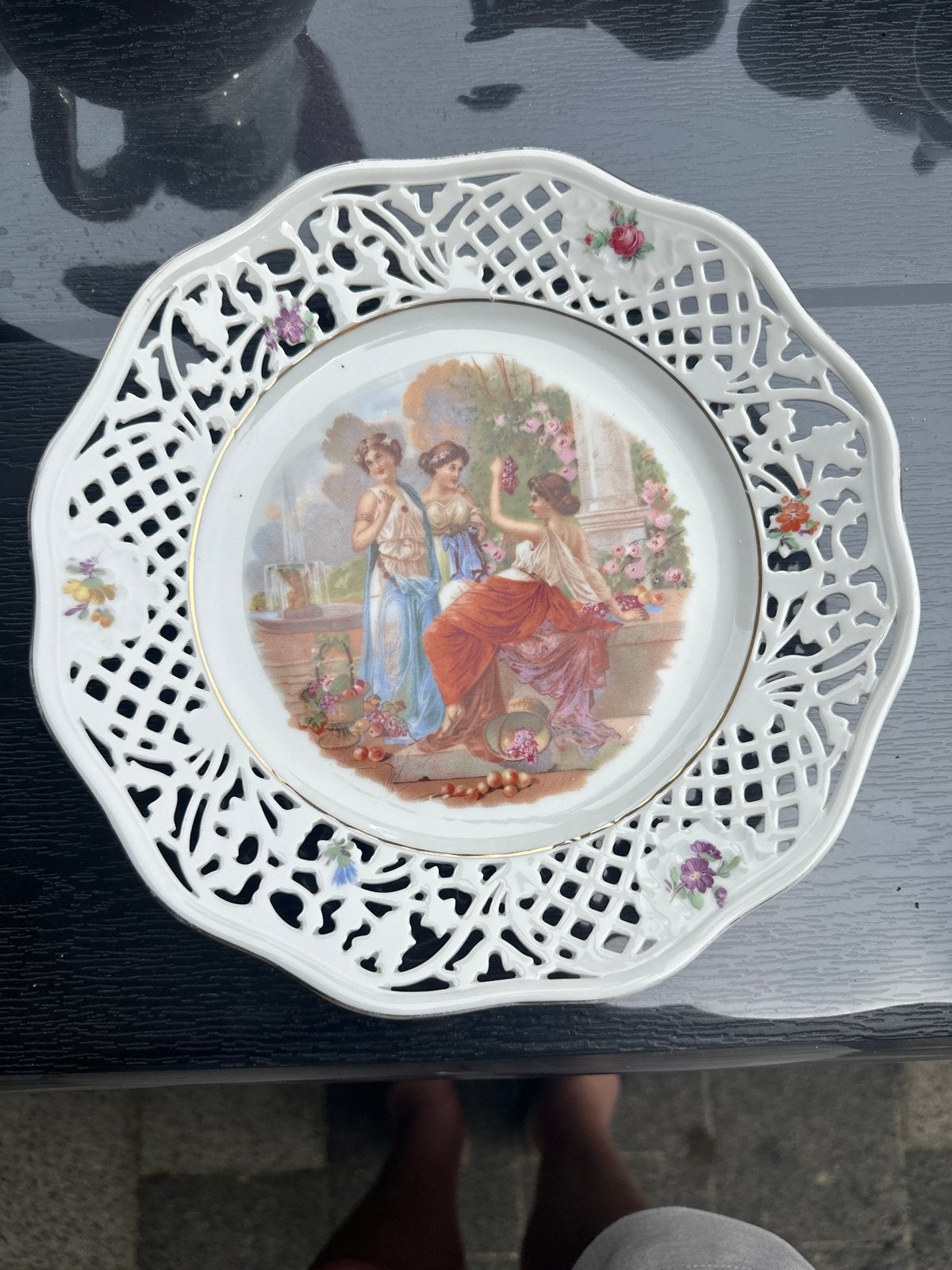 Vintage Schumann Bavaria bord met opengewerkt patroon, Ophalen of Verzenden