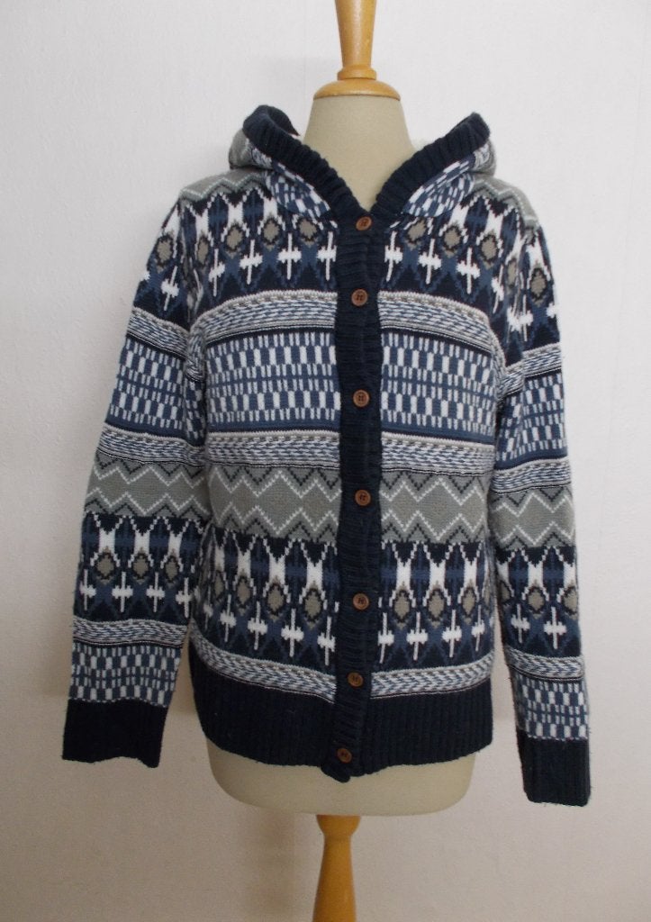 Noors look trui/vest met capuchon! M, Ophalen of Verzenden, Zo goed als nieuw, Maat 38/40 (M), Meerkleurig