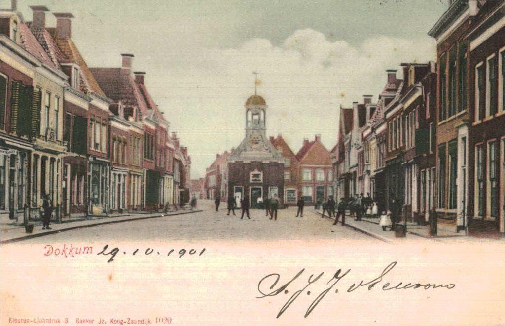 1901 DOKKUM Breedstraat, Ophalen of Verzenden, Voor 1920, Gelopen, Friesland